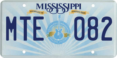MS license plate MTE082