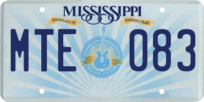 MS license plate MTE083