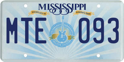 MS license plate MTE093