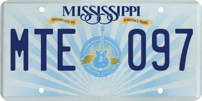 MS license plate MTE097