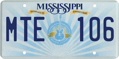 MS license plate MTE106