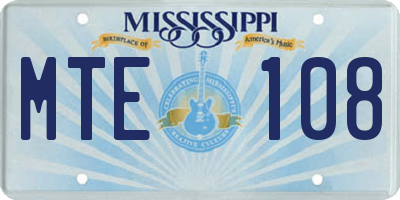 MS license plate MTE108