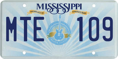 MS license plate MTE109