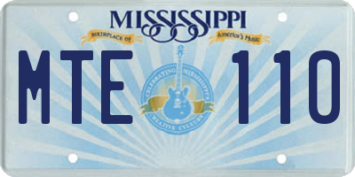 MS license plate MTE110