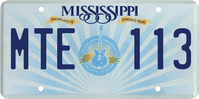 MS license plate MTE113
