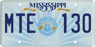 MS license plate MTE130