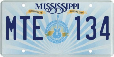 MS license plate MTE134