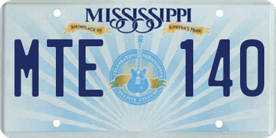 MS license plate MTE140