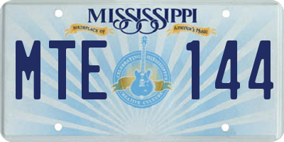 MS license plate MTE144