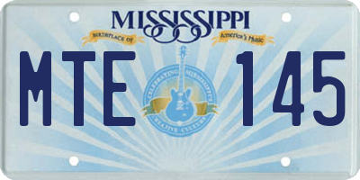 MS license plate MTE145