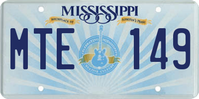 MS license plate MTE149