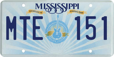 MS license plate MTE151