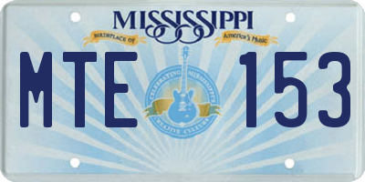 MS license plate MTE153