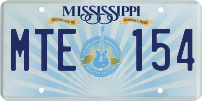MS license plate MTE154