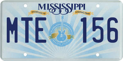 MS license plate MTE156