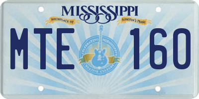 MS license plate MTE160