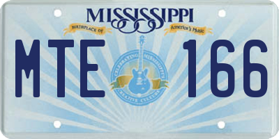 MS license plate MTE166