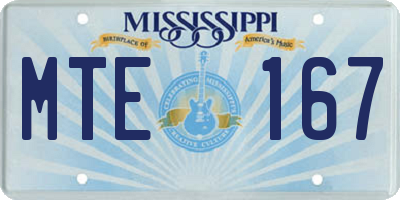 MS license plate MTE167