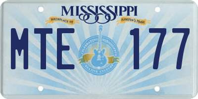 MS license plate MTE177