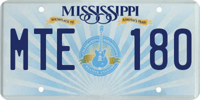 MS license plate MTE180