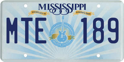 MS license plate MTE189