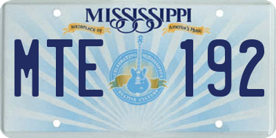 MS license plate MTE192
