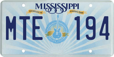 MS license plate MTE194
