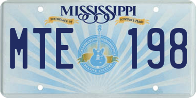 MS license plate MTE198