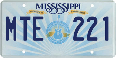 MS license plate MTE221