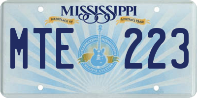 MS license plate MTE223
