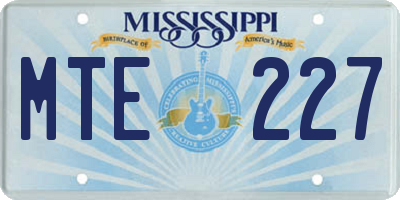 MS license plate MTE227