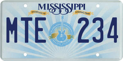 MS license plate MTE234