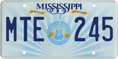 MS license plate MTE245