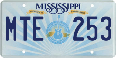 MS license plate MTE253