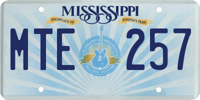 MS license plate MTE257