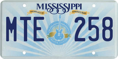 MS license plate MTE258