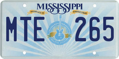 MS license plate MTE265