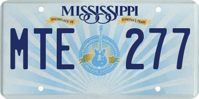 MS license plate MTE277