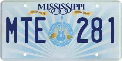 MS license plate MTE281
