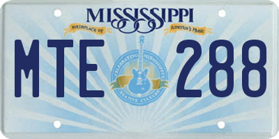 MS license plate MTE288