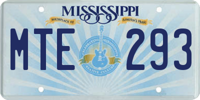MS license plate MTE293