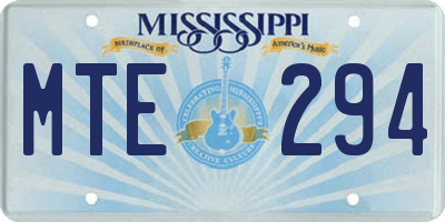 MS license plate MTE294