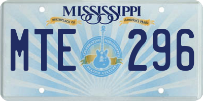 MS license plate MTE296