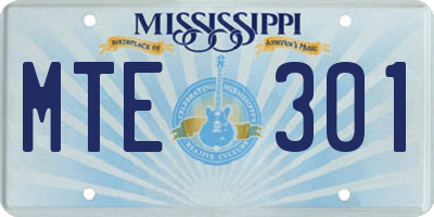 MS license plate MTE301