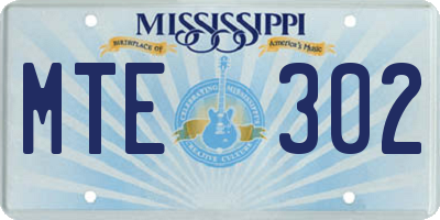 MS license plate MTE302