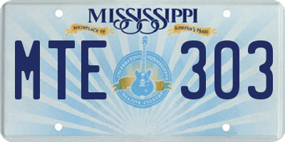 MS license plate MTE303