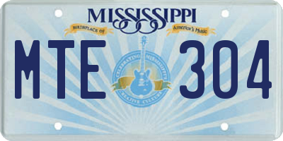 MS license plate MTE304