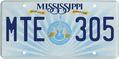 MS license plate MTE305