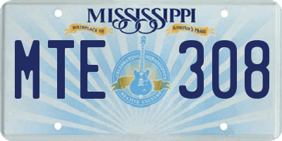 MS license plate MTE308