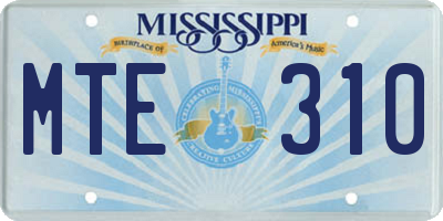 MS license plate MTE310
